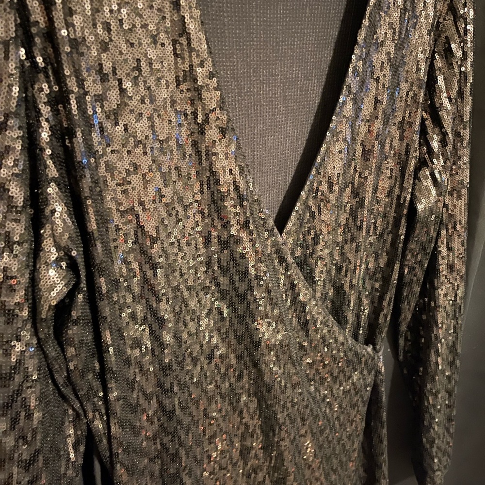 Sequin black Michael Kors party midi dress